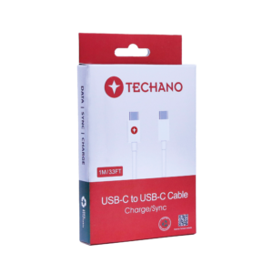 Techano USB-C to USB-C Data Sync Cable White
